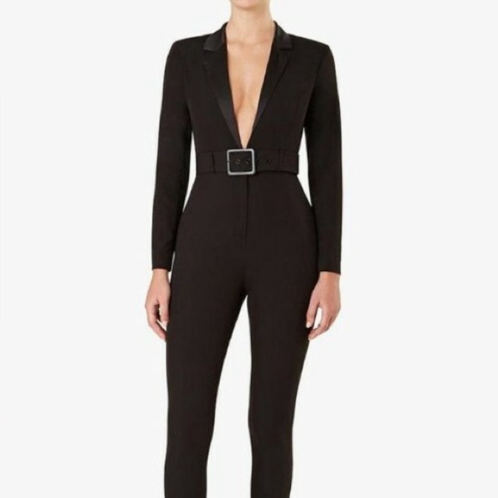 Women's We Wore What Blazer Jumpsuit Black Size Large